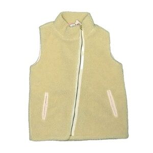 Crewcuts Sherpa Front Pocket Vest in Tan/Pink